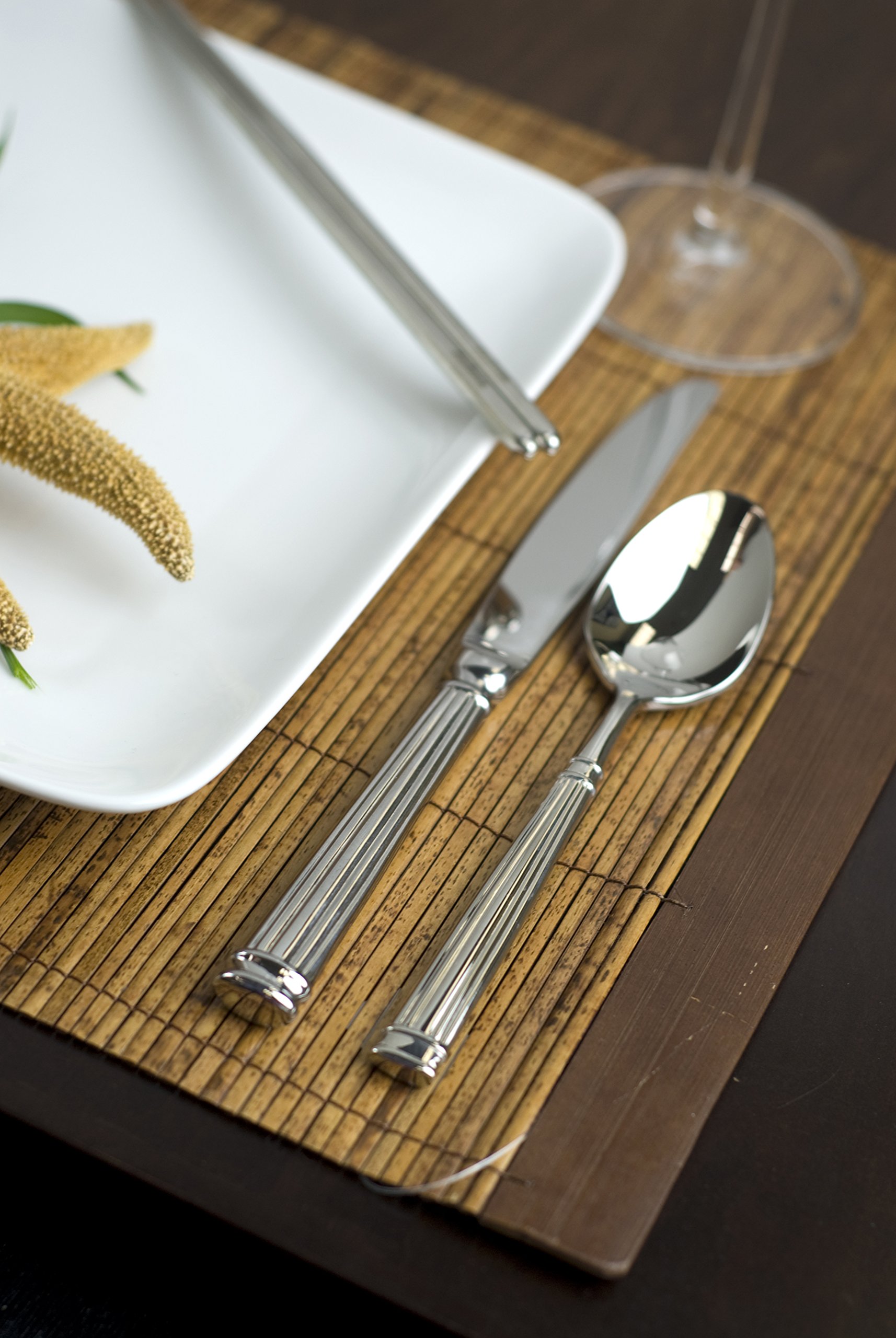Fortessa Doria 20-Piece Stainless Steel Flatware Set - Elegant Dinnerware for Formal Dining, Wedding Gifts & Home Entertaining