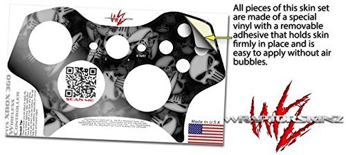 White Skulls Confetti Vinyl Skin for XBOX 360 Controller - Gaming Decoration