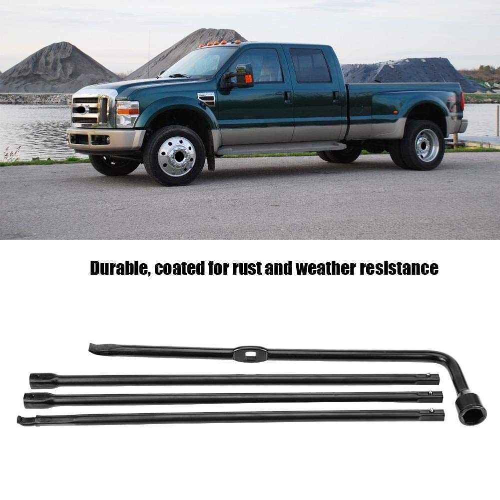 Heavy Duty Spare Tire Tool Kit - Black Iron Spare Tire Jack, Lug Nut Wrench & Handle with Leather Case - Fits Ford F250 F350 F450 F550 (2008-2016) - Perfect for Off-Roading, Truck Maintenance & Emergency Roadside Repairs