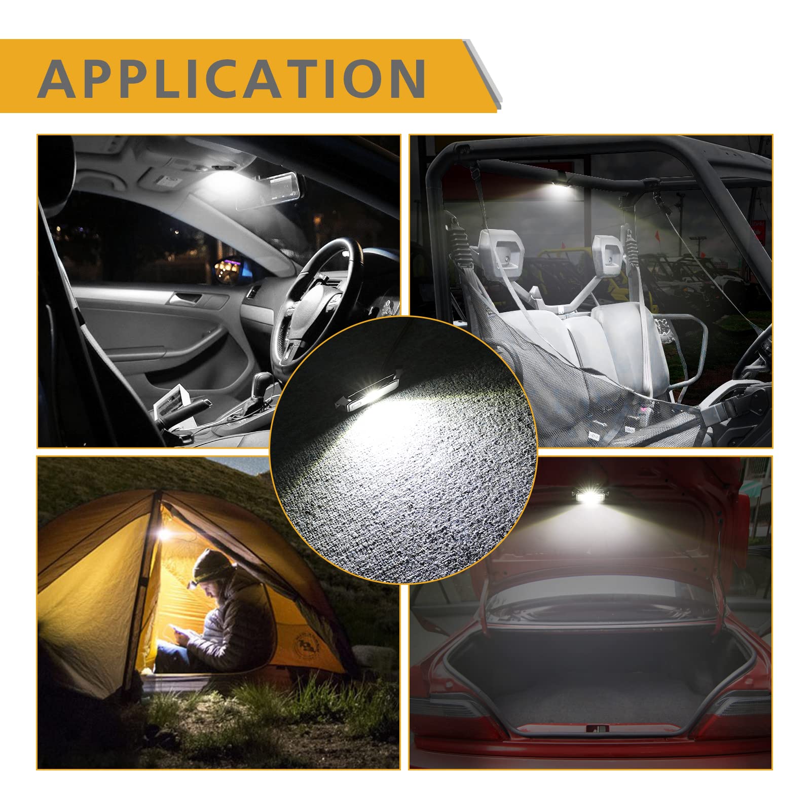 12V UTV LED Dome Light with Switch - Universal Roll Bar Mount White Interior Light for UTV, ATV, Polaris RZR, Can-Am, Golf Cart - Perfect for Night Off-Roading & Camping Adventures