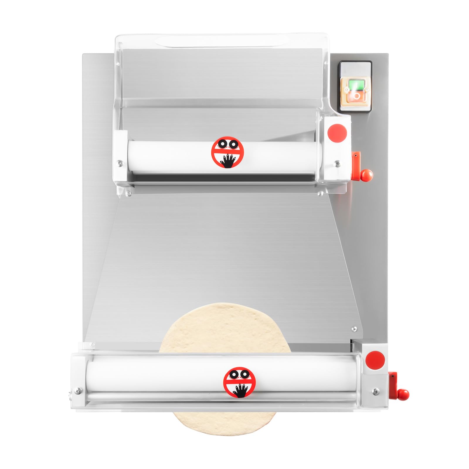 15 Inch Commercial Electric Pizza Dough Press Machine - 370W Automatic Dough Roller & Sheeter for Pizza, Pasta, Bread - Adjustable Thickness 0.7-5.4mm - Perfect for Restaurants, Pizzerias & Bakeries