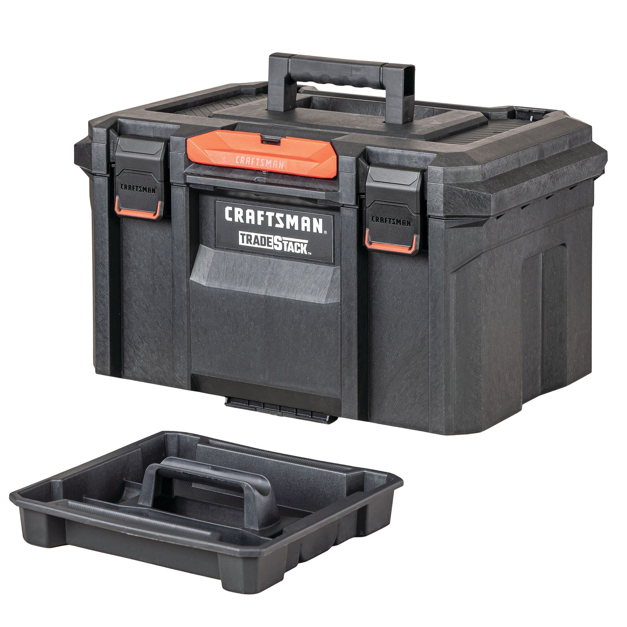 CRAFTSMAN TRADESTACK 21-Inch Waterproof Tool Box - Lockable Stackable Tool Storage for Indoor & Outdoor Use - Heavy-Duty Tool Organizer for Garage, Workshop, Job Site (CMST21430)