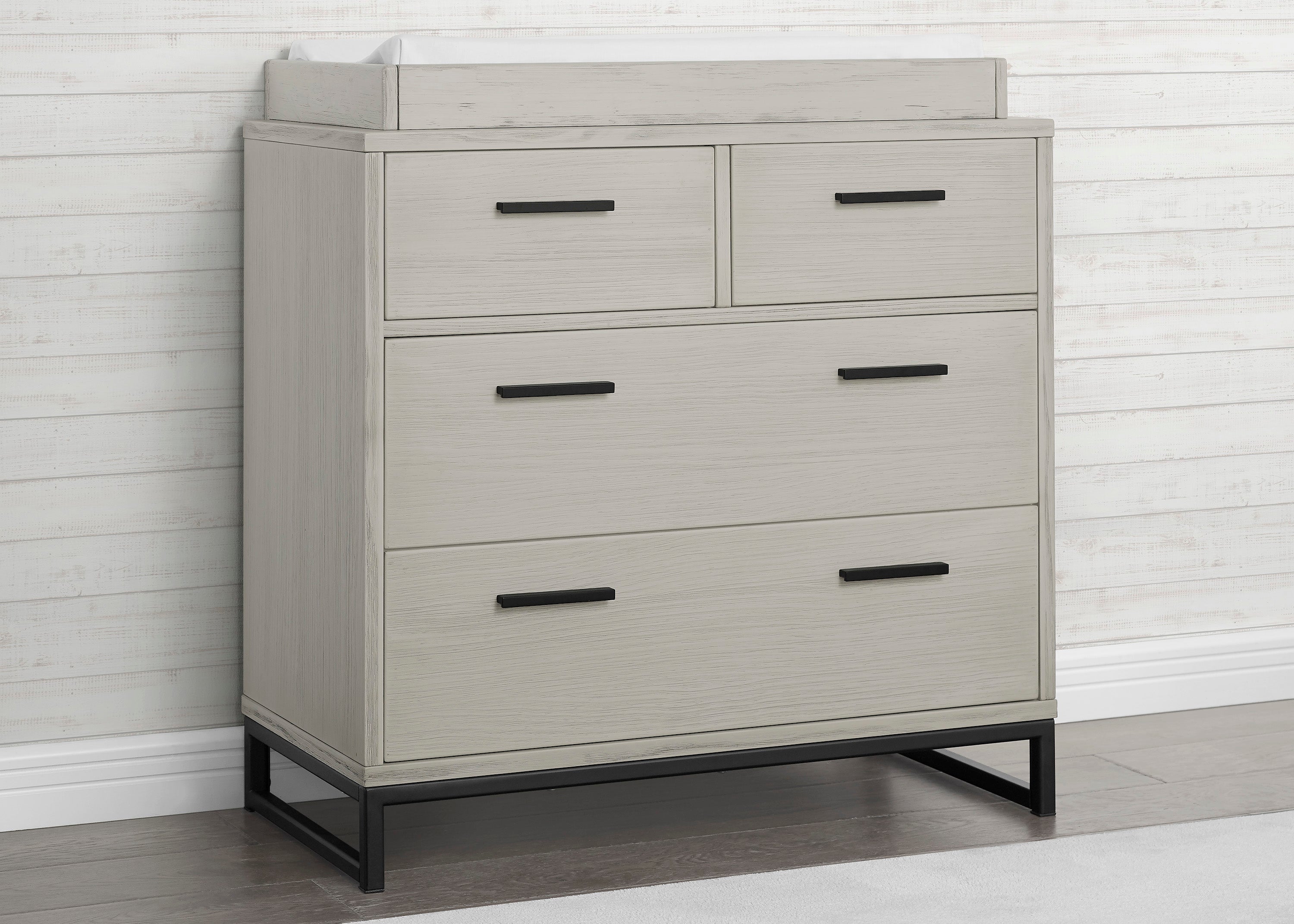 Foundry 4-Drawer Baby Dresser with Changing Table Top | Sturdy Nursery Storage with Interlocking Drawers for Baby Clothes & Essentials | Perfect for Newborn Nursery Organization & Diaper Changing Station