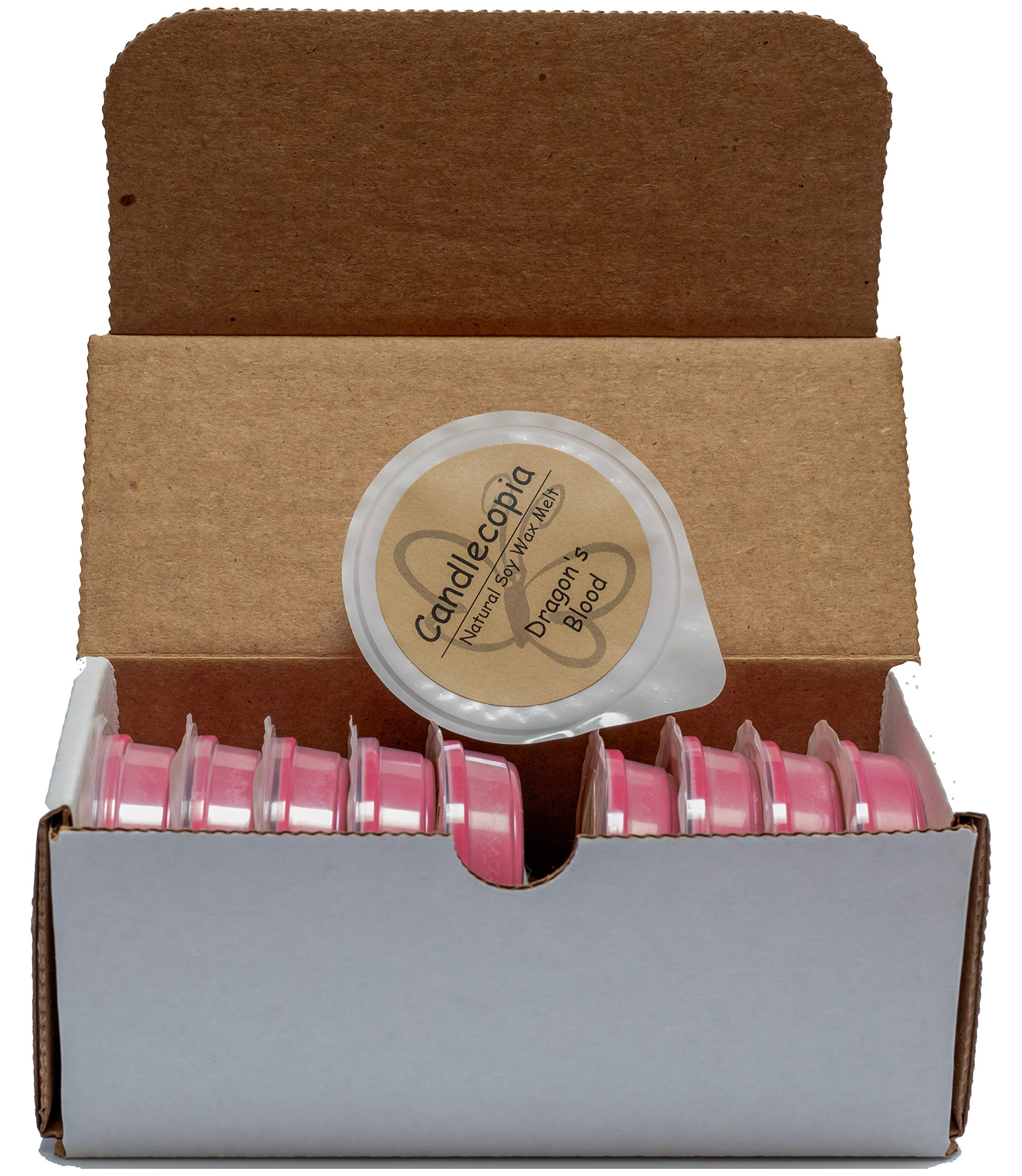 Premium Dragon's Blood Scented Soy Wax Melts - Hand Poured, 100% Natural, 10 x 1.25oz Sealed Cups (12.5oz Total) - Perfect for Aromatherapy, Home Relaxation & Stress Relief