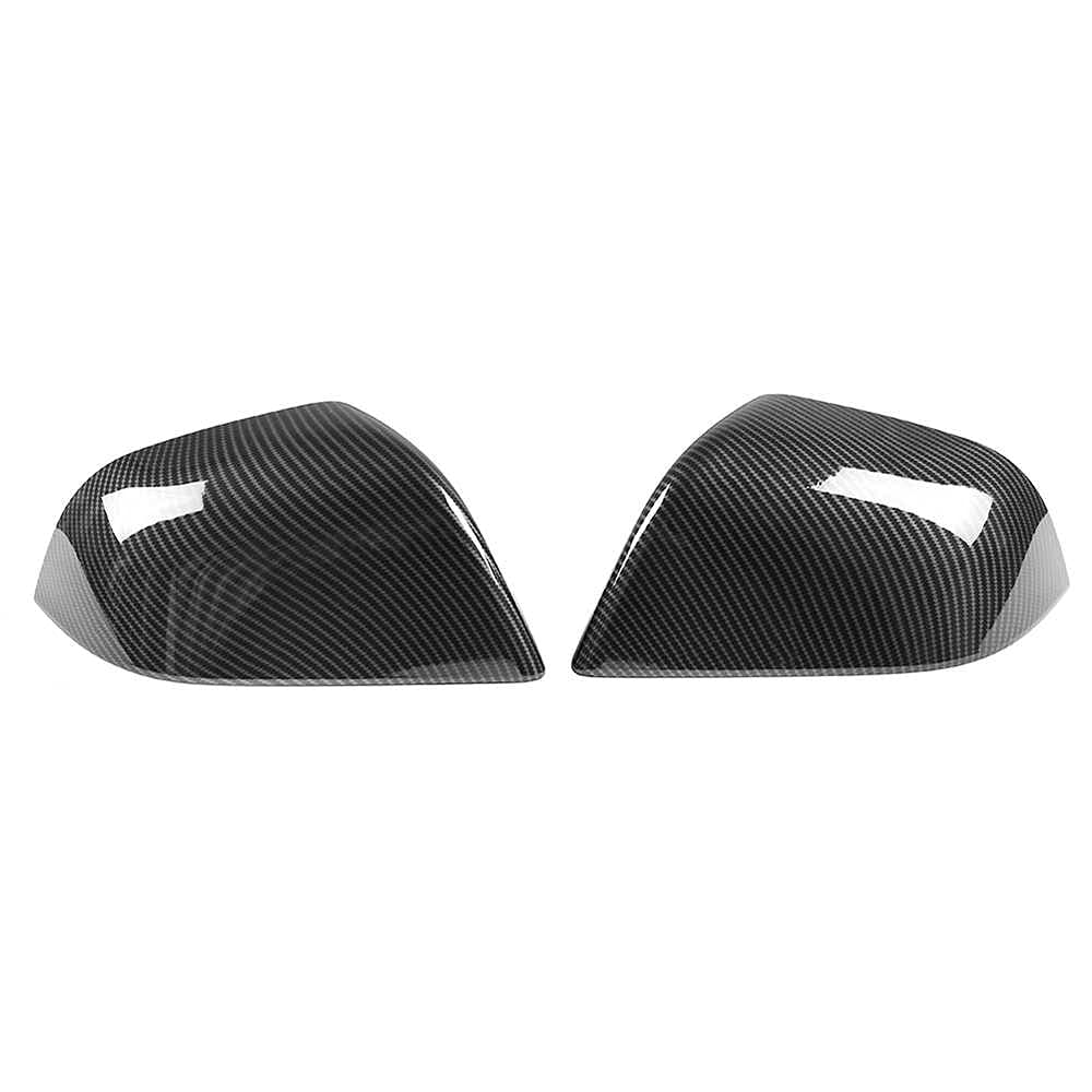 FLJKCT Car Rearview Mirror Covers for Tesla Model 3 (2019-2021) - Sleek Black ABS Plastic Side Mirror Protectors - Perfect for Weather Protection & Custom Styling - Ideal for Daily Commute, Road Trips & Car Shows