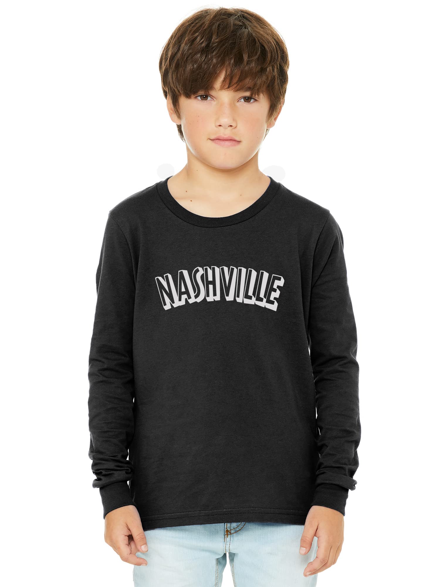 Daxton Youth Long Sleeve Nashville Basic T-Shirt for Boys - Soft Cotton Comfort Shirt for School, Casual Wear & Everyday Outfits