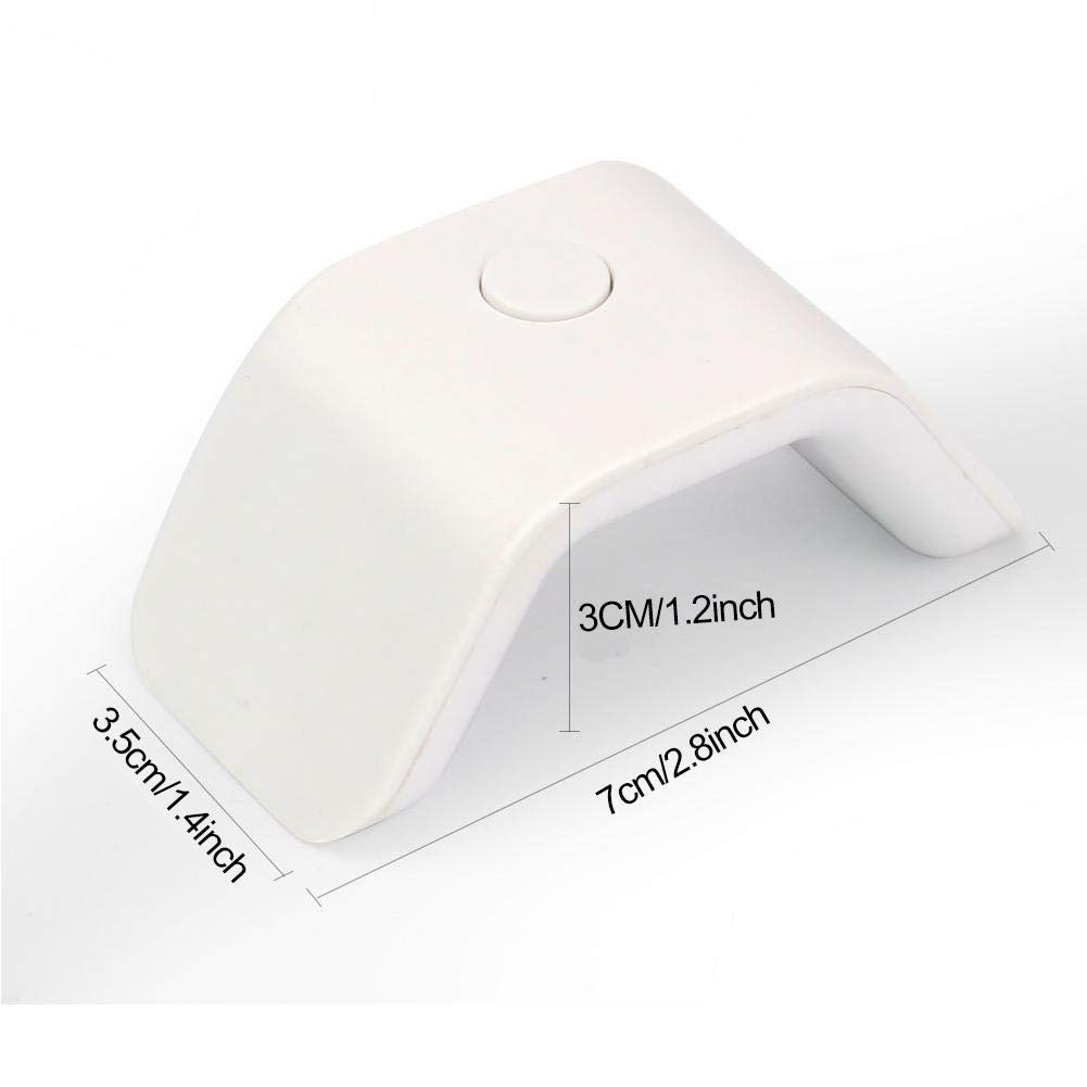 2W Portable UV LED Nail Lamp - Mini USB Nail Dryer for Gel Polish, Single Finger Nail Art, Travel & Home Manicure (White) | Perfect for DIY Nails, Salon Professionals & On-The-Go Touch Ups