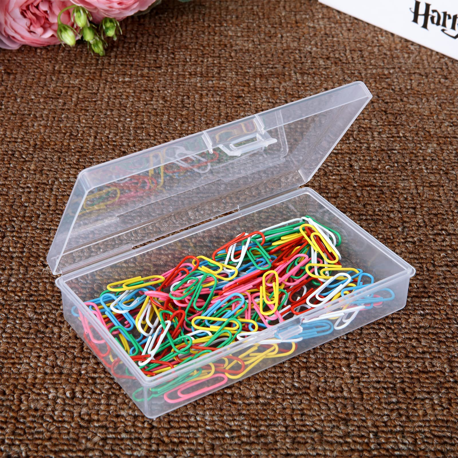 12-Piece Small Plastic Rectangular Storage Containers with Lids - 5x3x1 Inch Clear Organizer Boxes for Beads, Jewelry, Crafts & Small Parts - Perfect for DIY Projects, Office Supplies & Home Organization