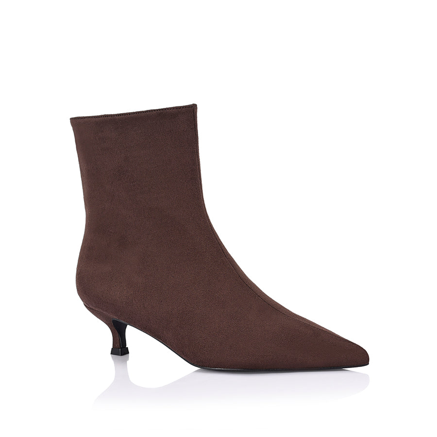 Luca Women's Ankle Boots - Chocolate Brown Micro Suede Leather Casual Winter Booties for Walking, Work & Date Night Outfits