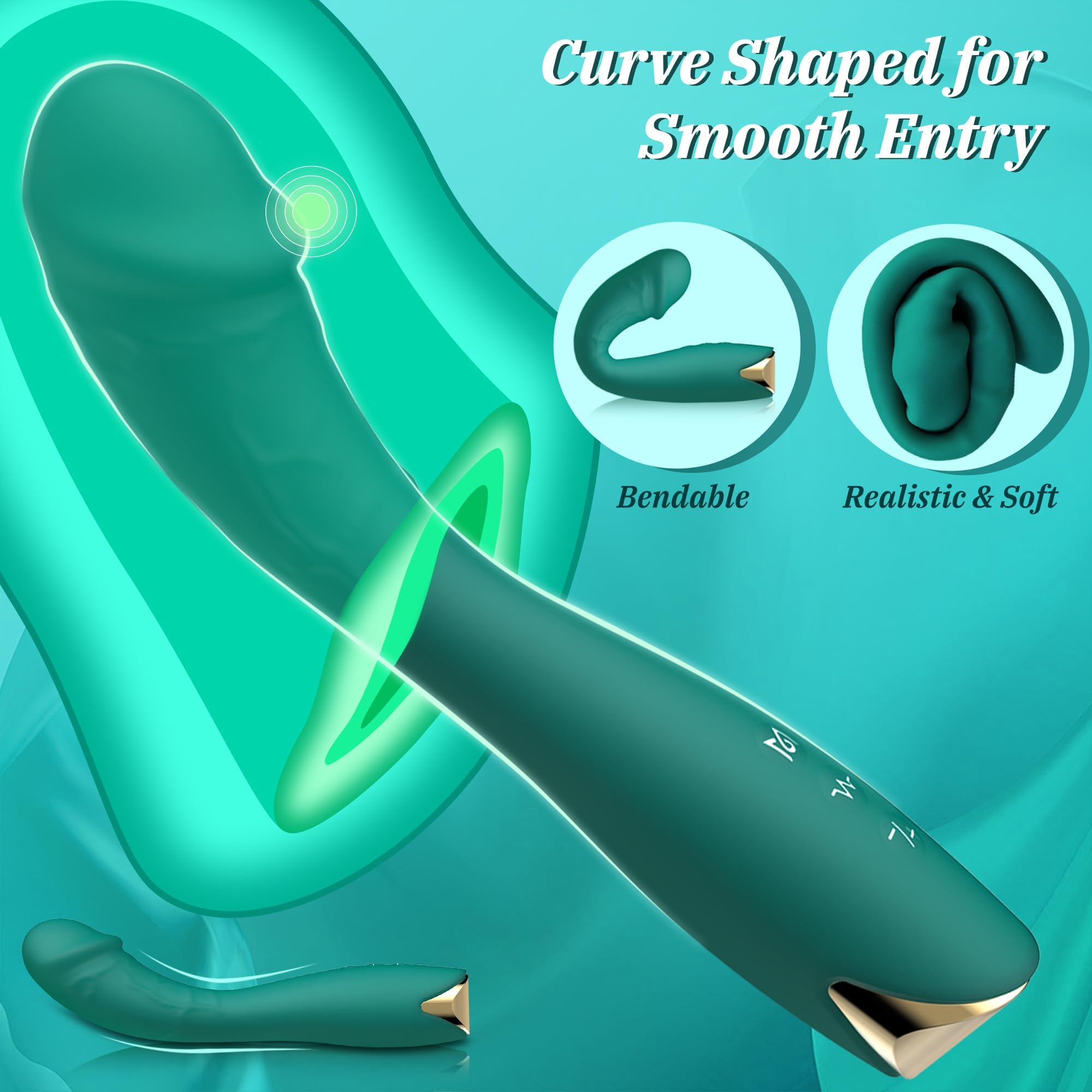 Premium Realistic Curved G-Spot Vibrator for Women - 10 Powerful Vibration Modes & Clitoral Stimulator - Adult Sex Toy for Solo Play & Couples Pleasure - Perfect for G-Spot, Vaginal & Anal Stimulation - Enhance Intimacy & Spice Up Your Sex Life