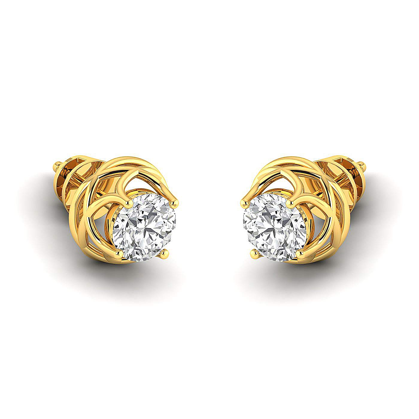 0.30-4.00 Carat Round Brilliant Cut Moissanite Stud Earrings in 14K Yellow Gold (FG Color, VVS Clarity) - Perfect for Back to School, Graduation Gifts & Everyday Elegance