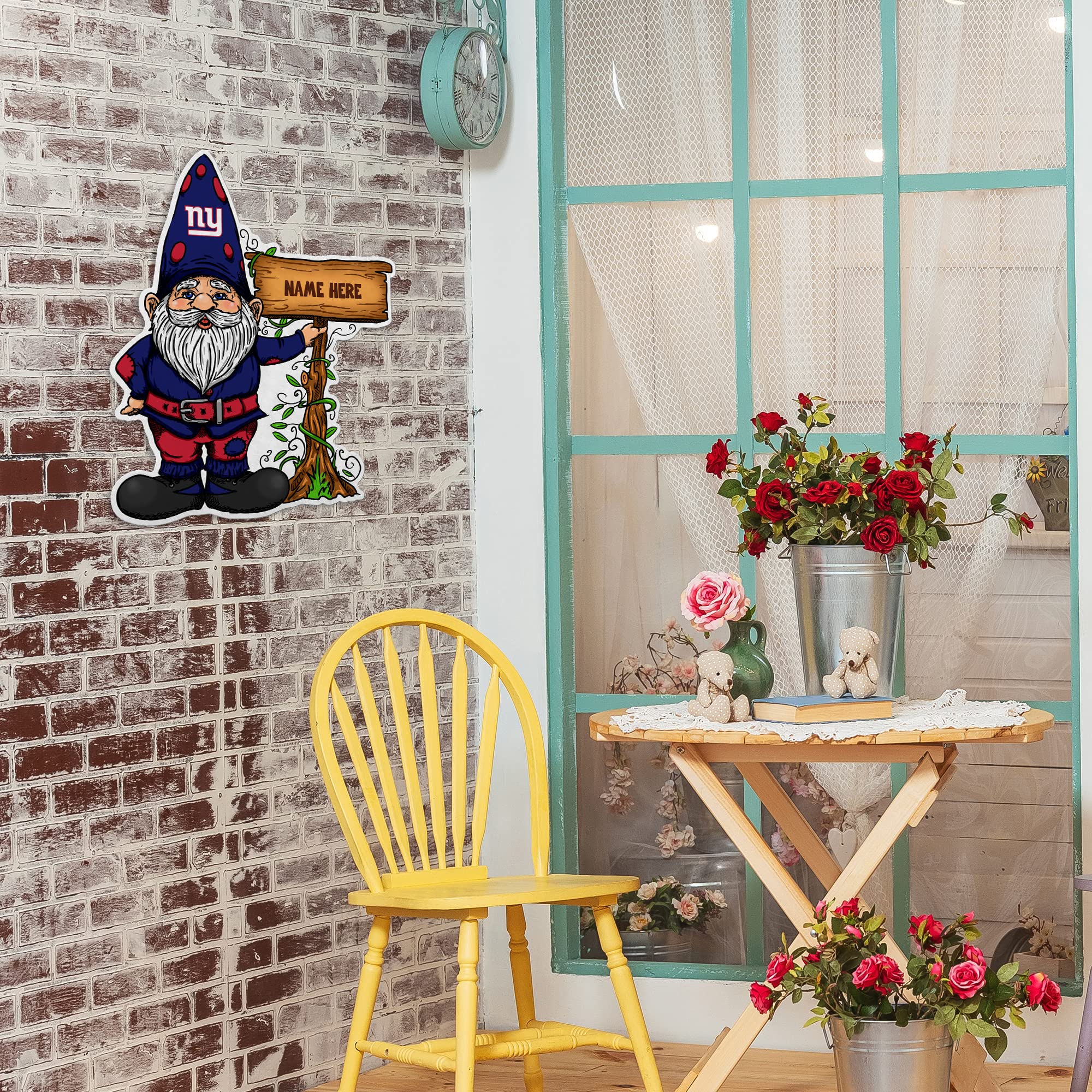 Personalized New York Giants NFL Football Gnome Pennant - Soft Felt Wall Decor for Home, Living Room, Game Day & Fan Cave - Easy to Hang Sports Memorabilia