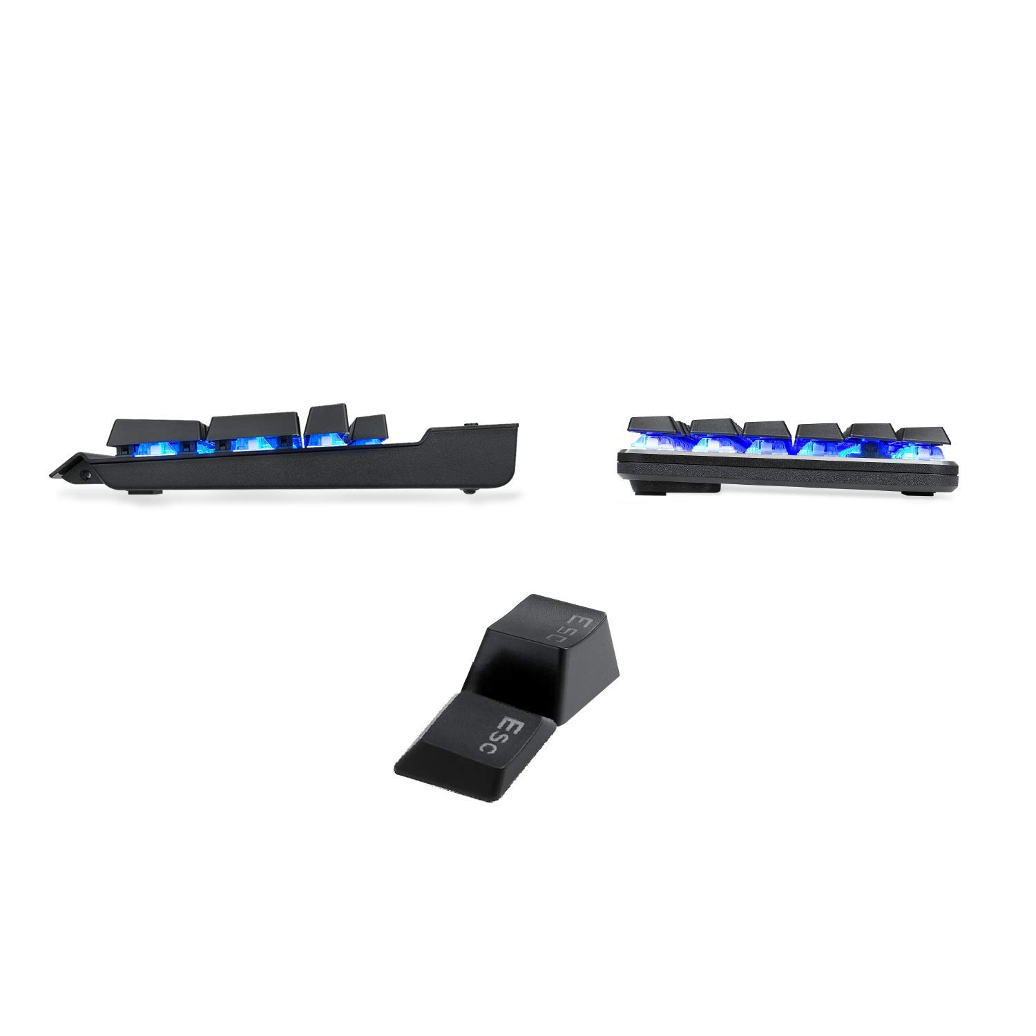 EagleTec KG060-BR Blue LED Mechanical Gaming Keyboard - 87 Keys for PC Gamers