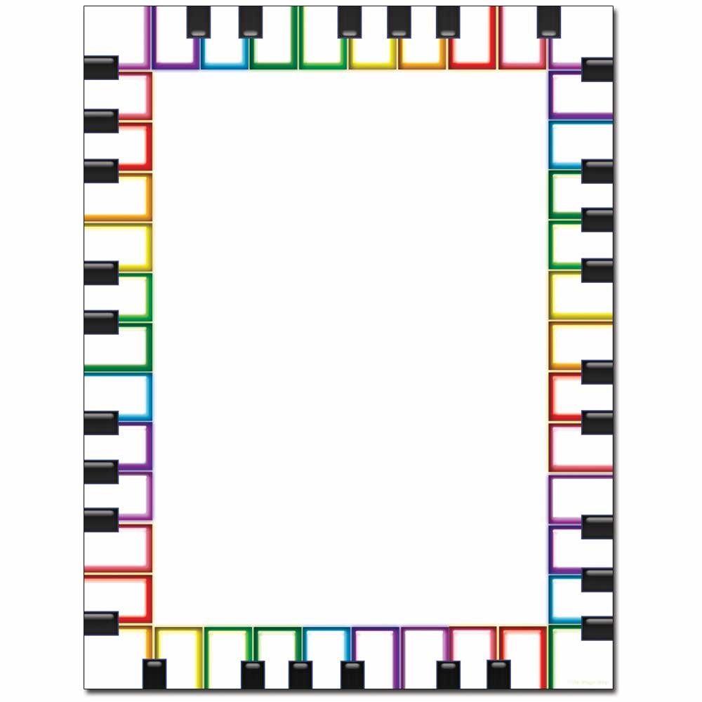 Rainbow Keyboard Letterhead Paper - 25 Sheets for Laser & Inkjet Printers | Vibrant Colored Stationery for Office, School, and Creative Projects