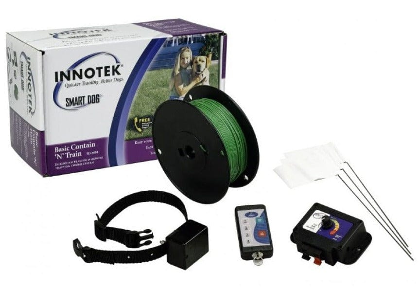 Innotek Basic Contain 'N' Train In-Ground Dog Fence & Remote Training System – Safe Pet Containment & Behavior Correction for Backyards & Large Properties