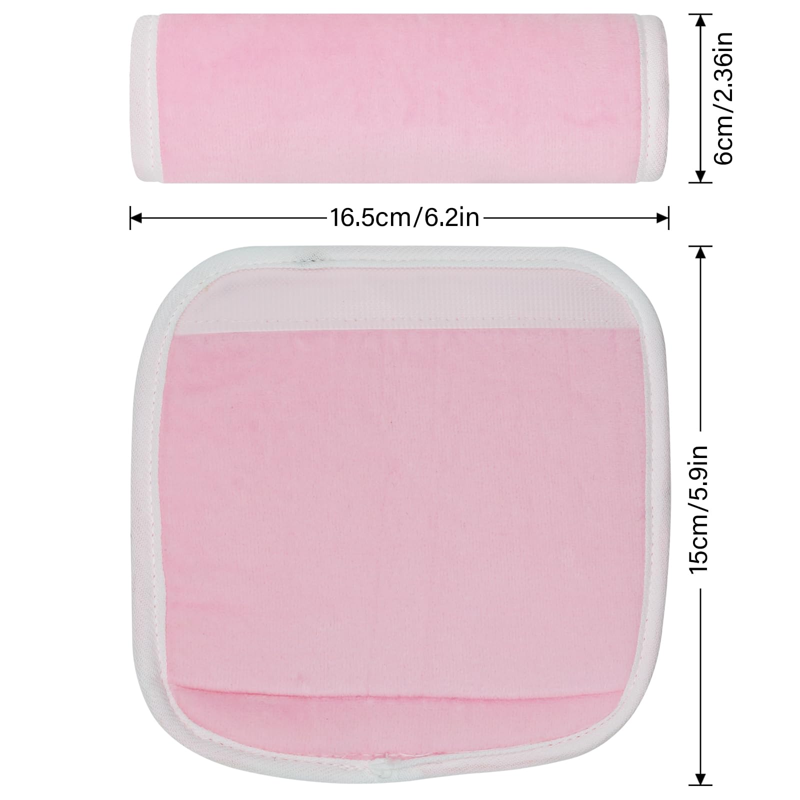 2-Pack Baby Car Seat Belt Cover & Neck Protector - Soft Padded Strap Covers for Infants, Toddlers & Newborns (Pink) | Comfortable & Safe for Long Car Rides, Airplane Travel & Stroller Use