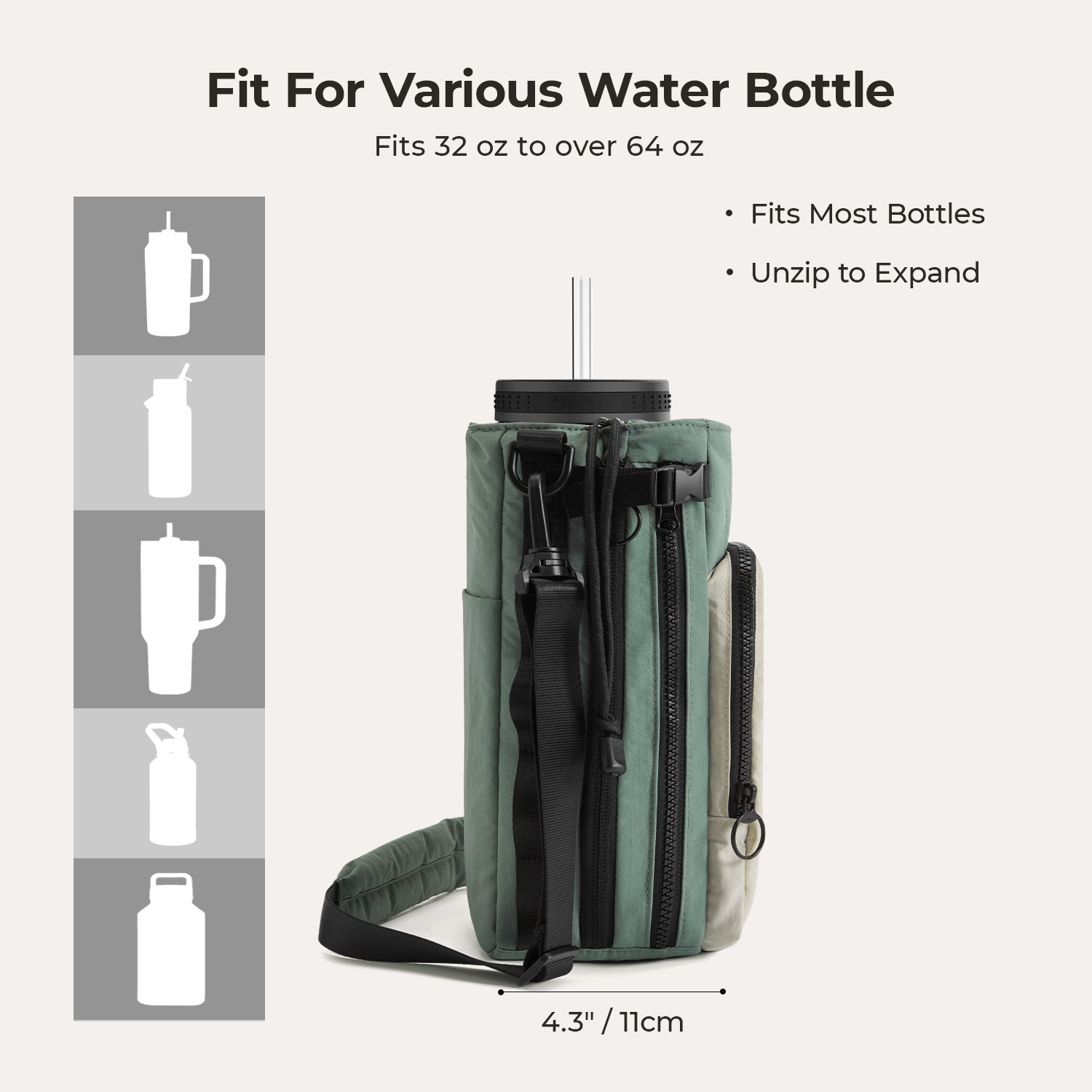 Paz Water Bottle Sling - Lightweight & Adjustable Hydration Carrier for Hiking, Running & Outdoor Activities | Hands-Free Water Bottle Holder for Sports & Travel