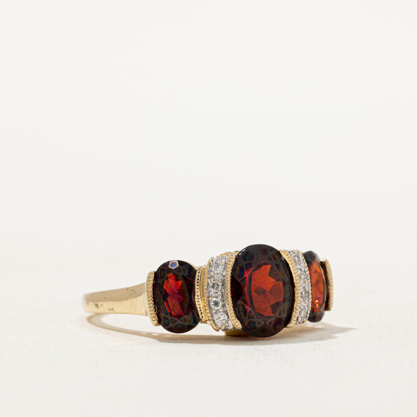 Elegant Garnet & Diamond Cocktail Ring - 3.90ctw Garnet & 0.14ctw Diamond - Size 9.5 - Perfect for Evening Parties, Weddings & Special Occasions