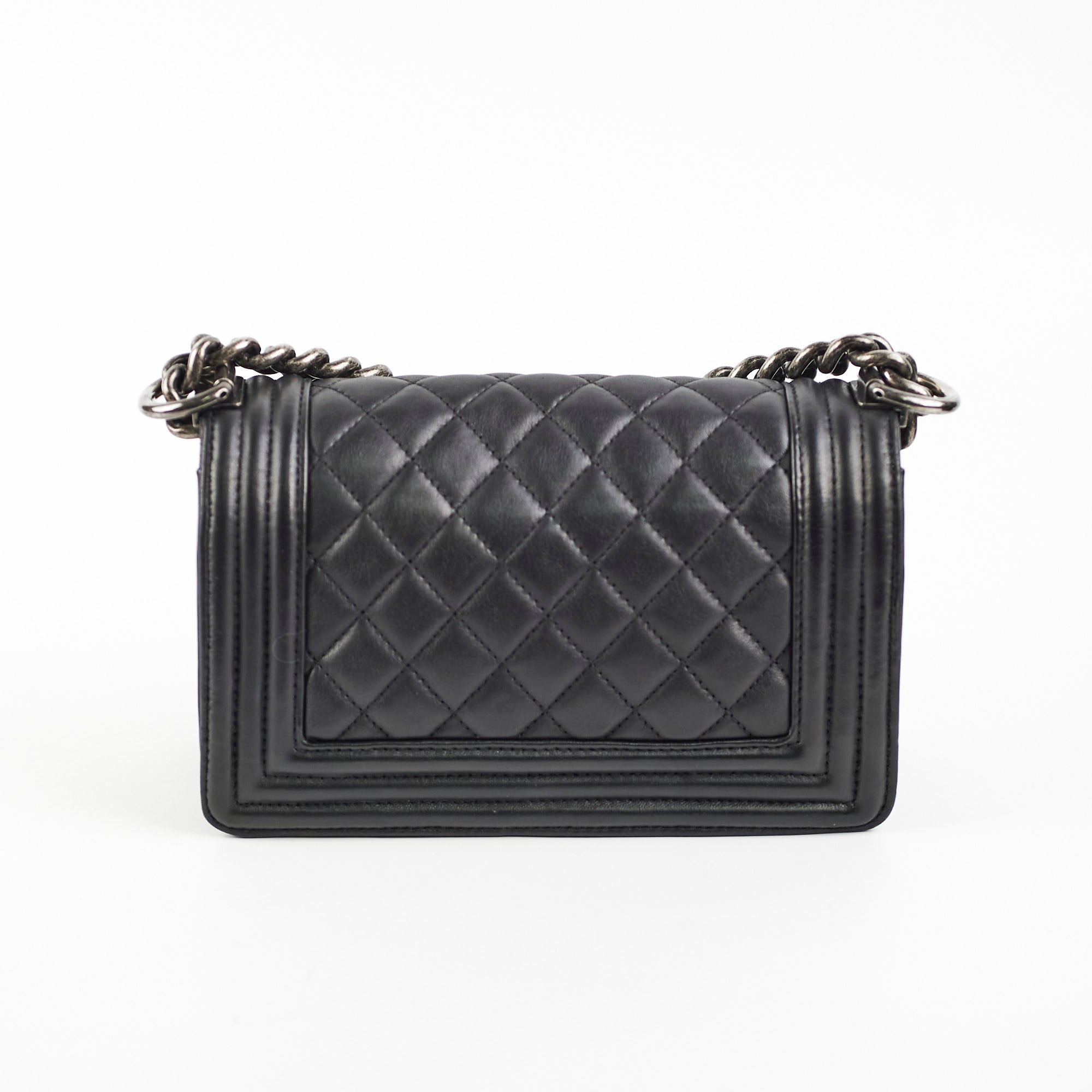 Chanel Small Boy Bag Black Lambskin Leather 19 Series - Luxury Designer Handbag for Women, Perfect for Parties & Evening Events