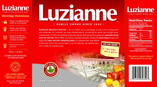 Luzianne Unsweetened Iced Tea Bags - 400 Count (4x100) | Specially Blended for Clear & Refreshing Home Brewed Iced Tea | Perfect for Summer Picnics, Backyard BBQs & Outdoor Gatherings