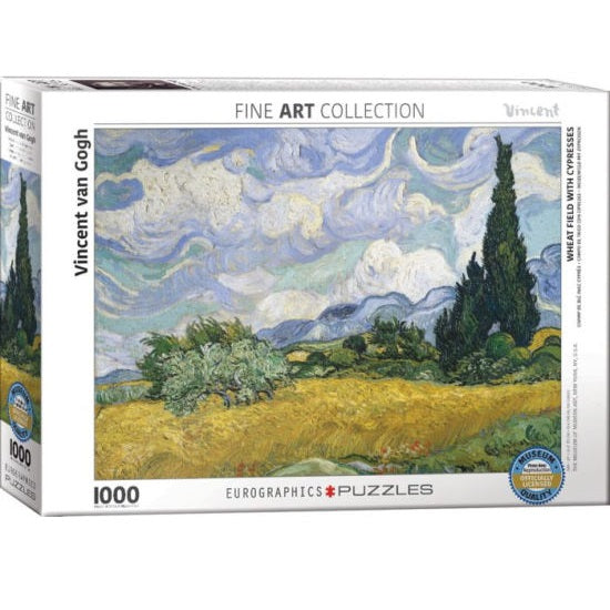 Eurographics 1000-Piece Jigsaw Puzzle - Van Gogh Wheat Field With Cypresses | Premium Art Puzzle for Adults & Teens | Perfect for Relaxation, Home Decor & Gift Giving