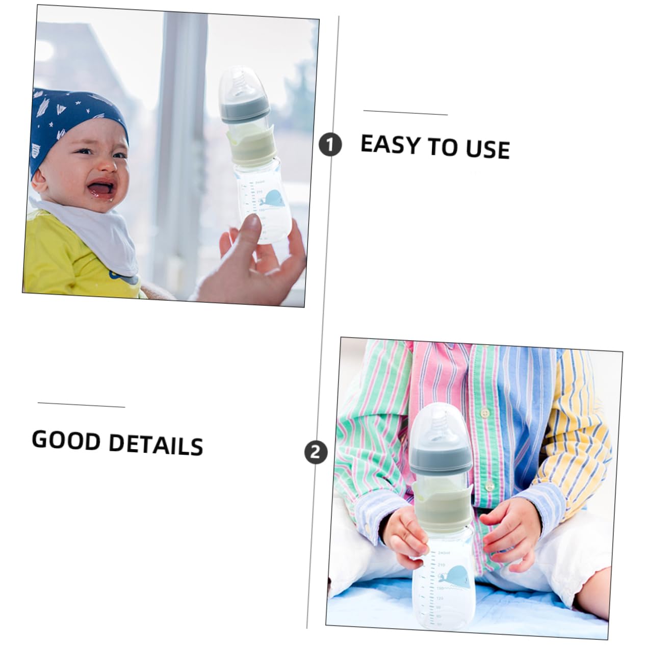 5-Pack Slow Flow Newborn Feeding Bottles - BPA-Free Blue Glass Baby Bottles for Breastmilk & Formula - Ideal for Newborns, Infants & Travel Use