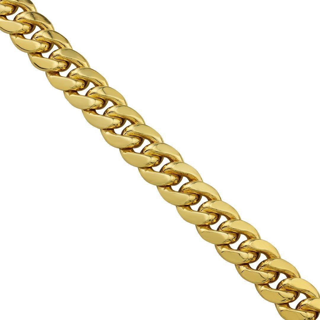 14K Yellow Gold Hollow Cuban Link Chain 13.5mm - Stylish Men's & Women's Jewelry for Everyday Wear or Special Occasions