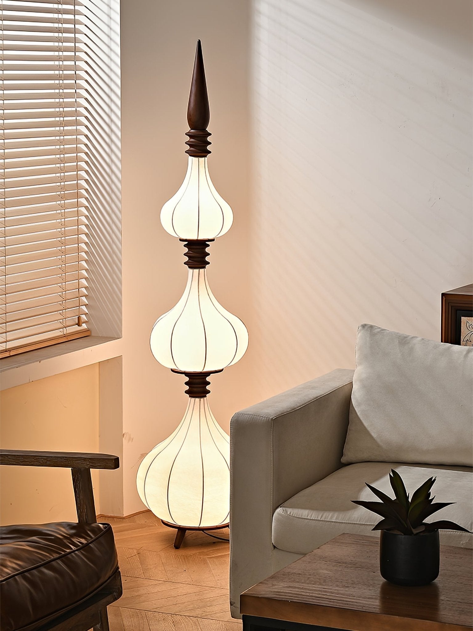 Modern Cassia Floor Lamp - Adjustable Brightness & Height, LED Standing Light for Living Room, Bedroom, or Office - Perfect for Reading, Working & Relaxing