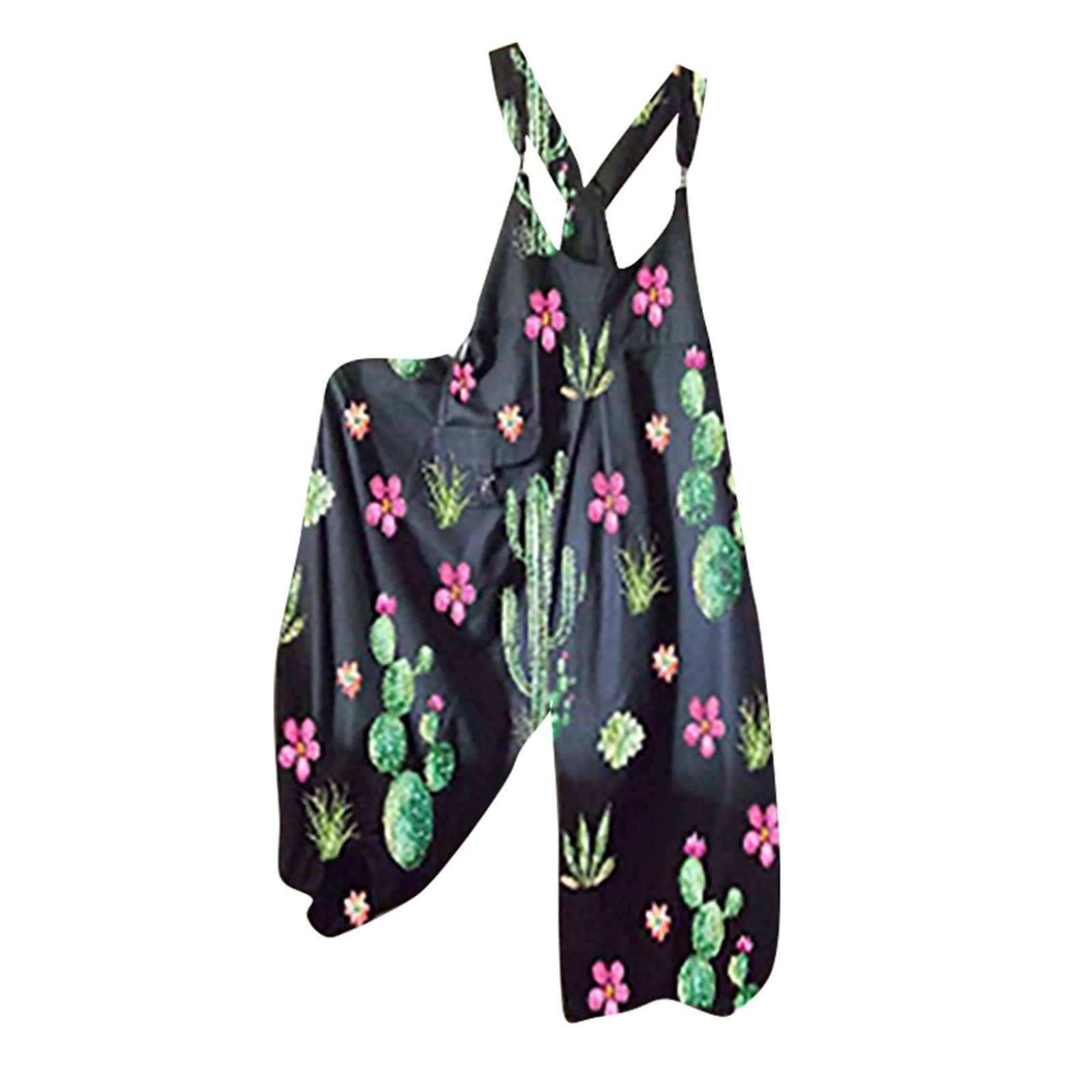 Women's Summer Romper - Casual Short Sleeveless Jumpsuit with Pockets, Stretchy & Adjustable for Comfort | Perfect for Beach Outings, Pool Parties, and Summer Vacations