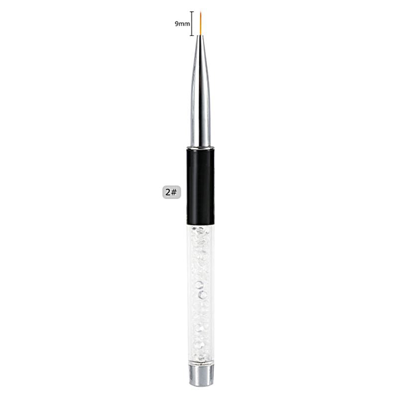 Professional Nail Art Liner Brush for Crystal Designs - Perfect for Gel Polish, Acrylic Nails & DIY Manicures at Home or Salon Use