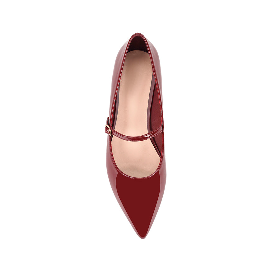 Best Women's Iguana Mary Jane Flats - Wine Patent Leather Comfortable Slip-On Shoes for Work, Office, and Casual Outfits