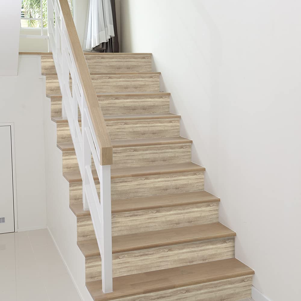 Funlife 3Pcs Self-Adhesive Stair Stickers - Non-Slip Peel and Stick Stair Riser Decals, 7.87