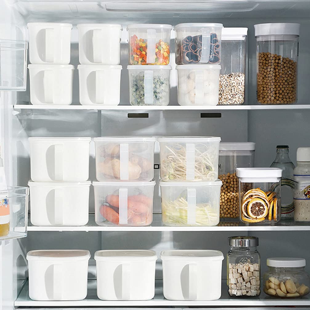 2-Pack Food Storage Containers with Handles for Kitchen & Fridge - Cereal, Dry Food Organizer