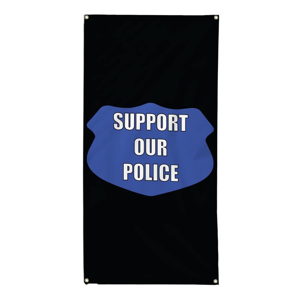 Premium Vertical Vinyl Banner - Multiple Sizes (96x48 Inches) - Weatherproof Outdoor Yard Sign with 8 Grommets - Show Support for Police & Causes - Perfect for Community Events, Protests & Business Advertising