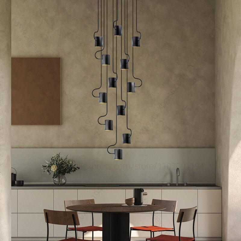 Vortex Hook Chandelier - Modern Crystal Ceiling Light Fixture for Dining Room, Bedroom & Living Room | Elegant Lighting Decor for Home & Office Spaces