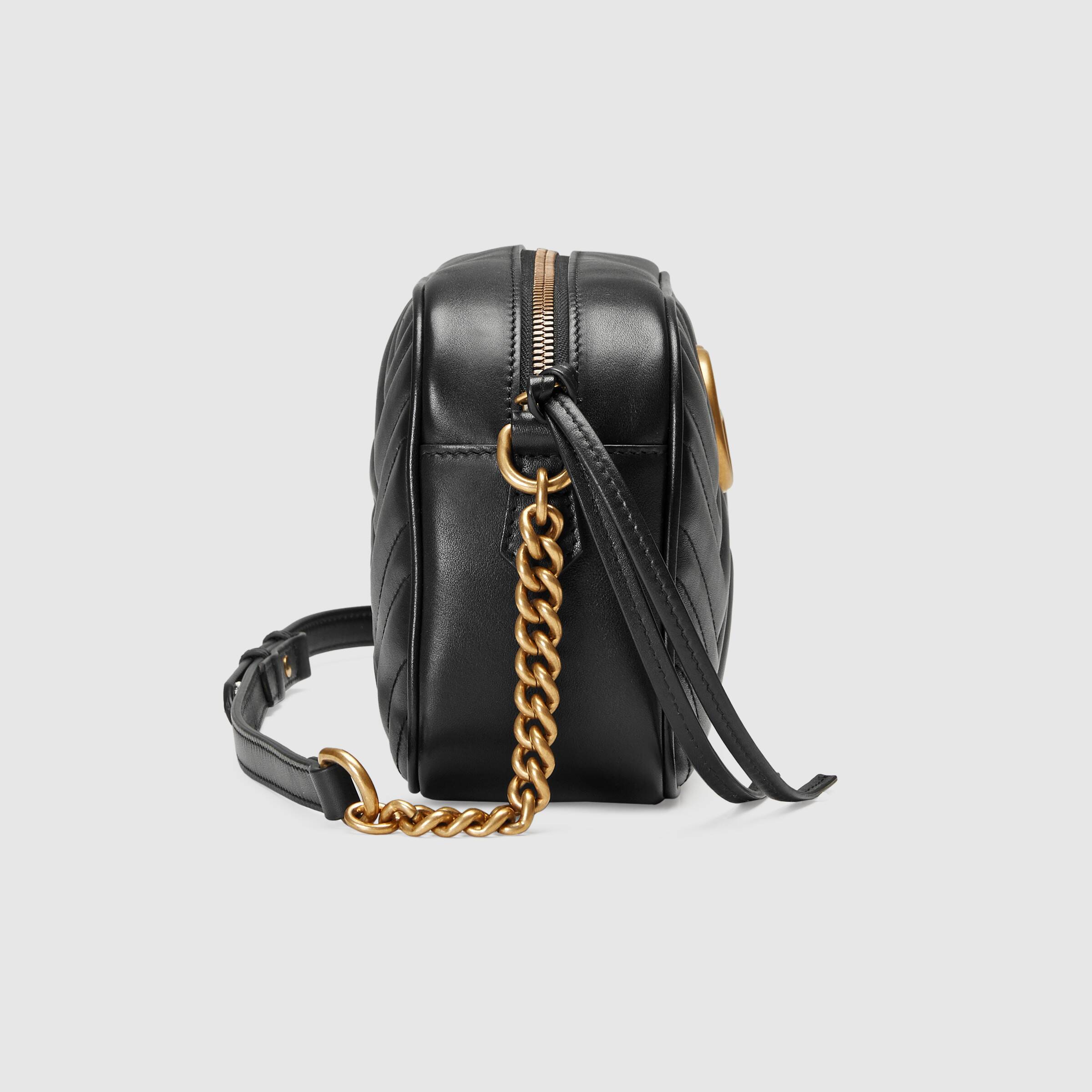 Gucci GG Marmont Small Matelassé Leather Shoulder Bag for Women - Black Luxury Crossbody Purse | Perfect for Date Night, Office & Evening Events