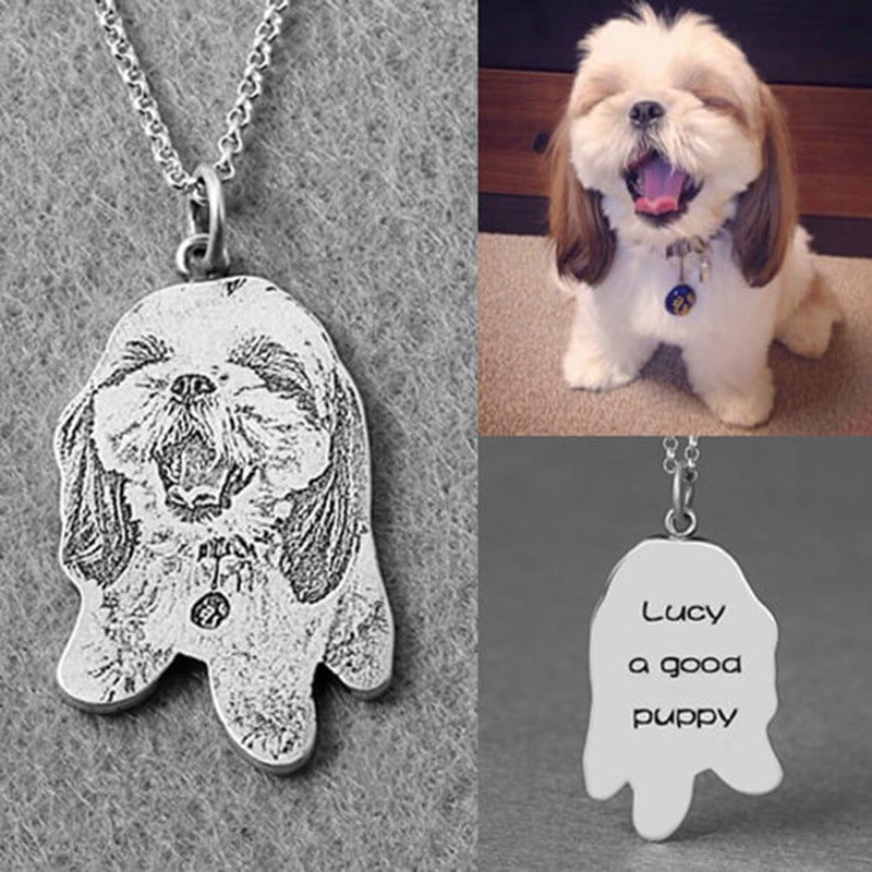 Custom Pet Cat Memorial Necklace - Personalized Engraved Cat Portrait Pendant - Perfect for Pet Loss Remembrance & Sympathy Gifts for Cat Lovers