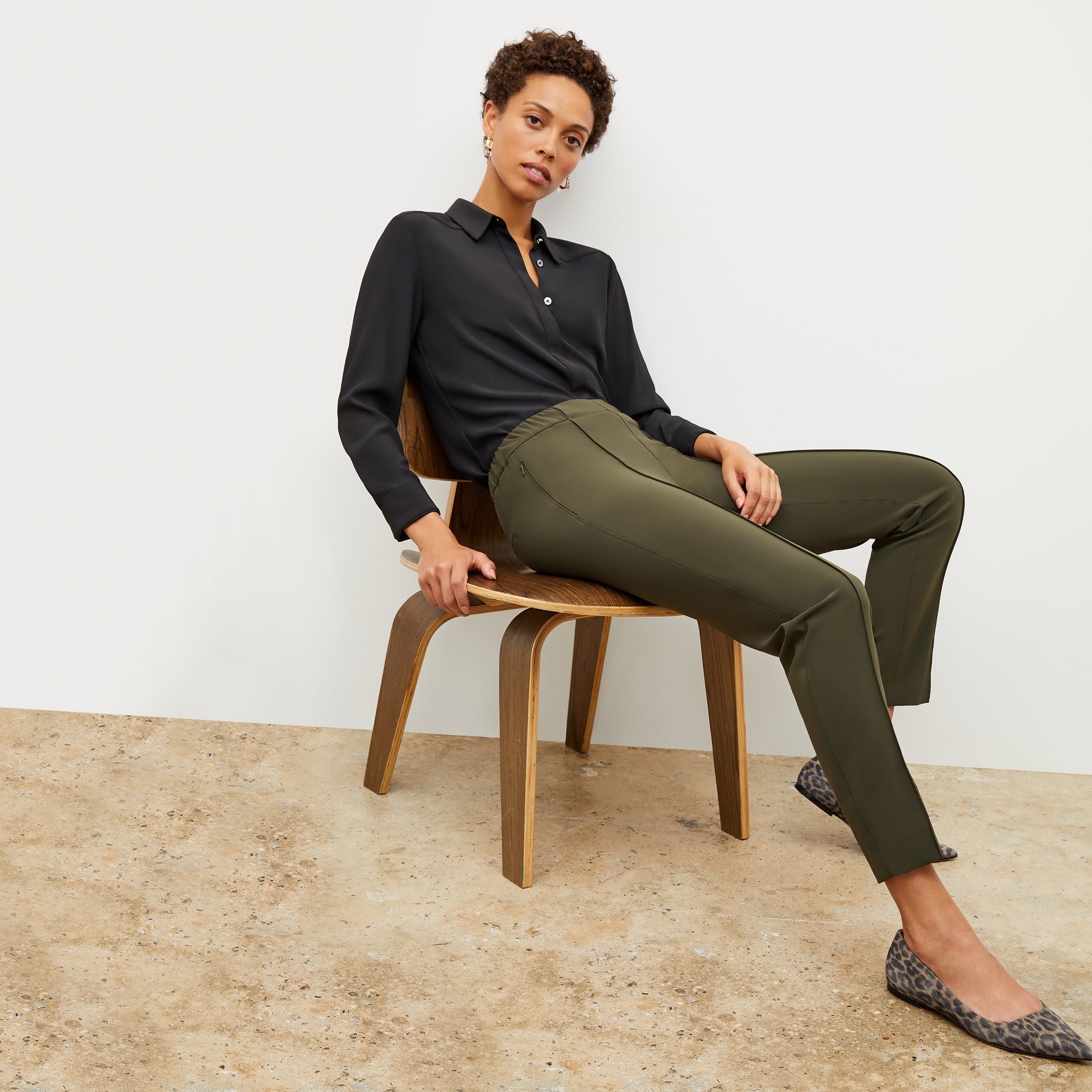 Colby Travel Pants for Men - OrigamiTech Stretch Olive Green Hiking & Commuting Pants - Lightweight Quick-Dry Outdoor Adventure & Business Casual Wear
