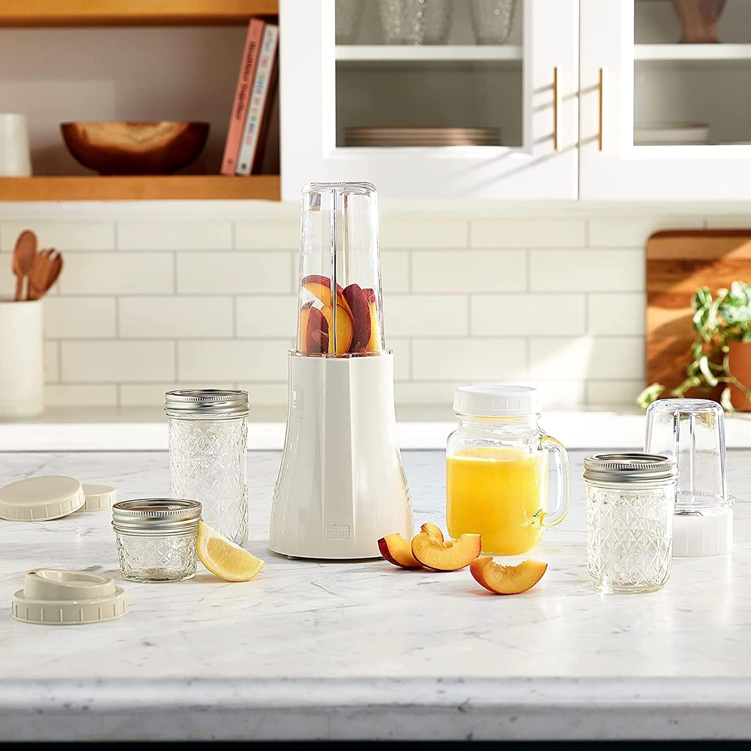 Refurbished Personal Blender - Original Single Serve Smoothie Maker with 16oz Mason Jar & 16-Piece Accessory Set | Perfect for Smoothies, Protein Shakes & Meal Prep at Home, Office or Gym