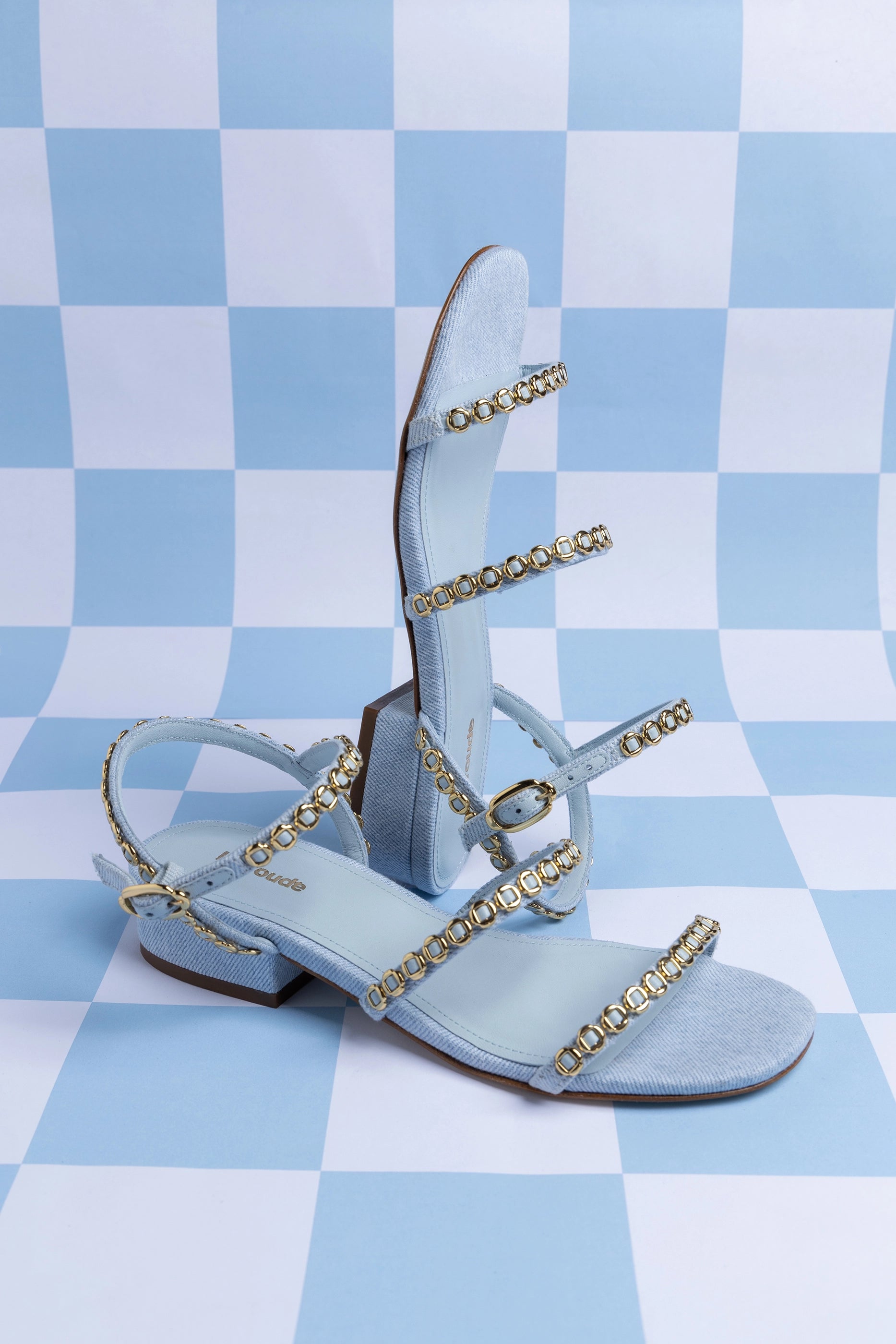 Milanina Women's Flat Sandal in Maya Denim - Comfortable Casual Summer Shoes for Beach, Vacation & Everyday Wear