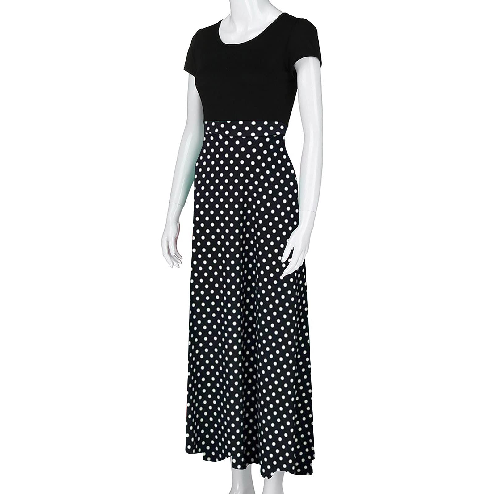 2024 Women's Summer Dresses - Floral Printed Short Sleeve Formal Graduation Dress Plus Size | Perfect for Beach Vacations, Garden Parties & Graduation Ceremonies