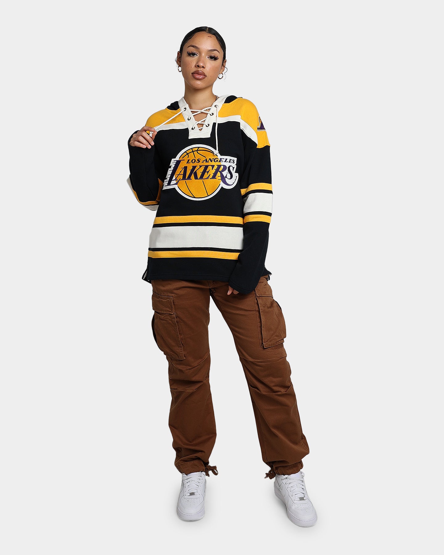 47 Brand Los Angeles Lakers Superior Lacer Hoodie - Jet Black/Gold - Men's NBA Basketball Fan Apparel for Game Day & Casual Wear