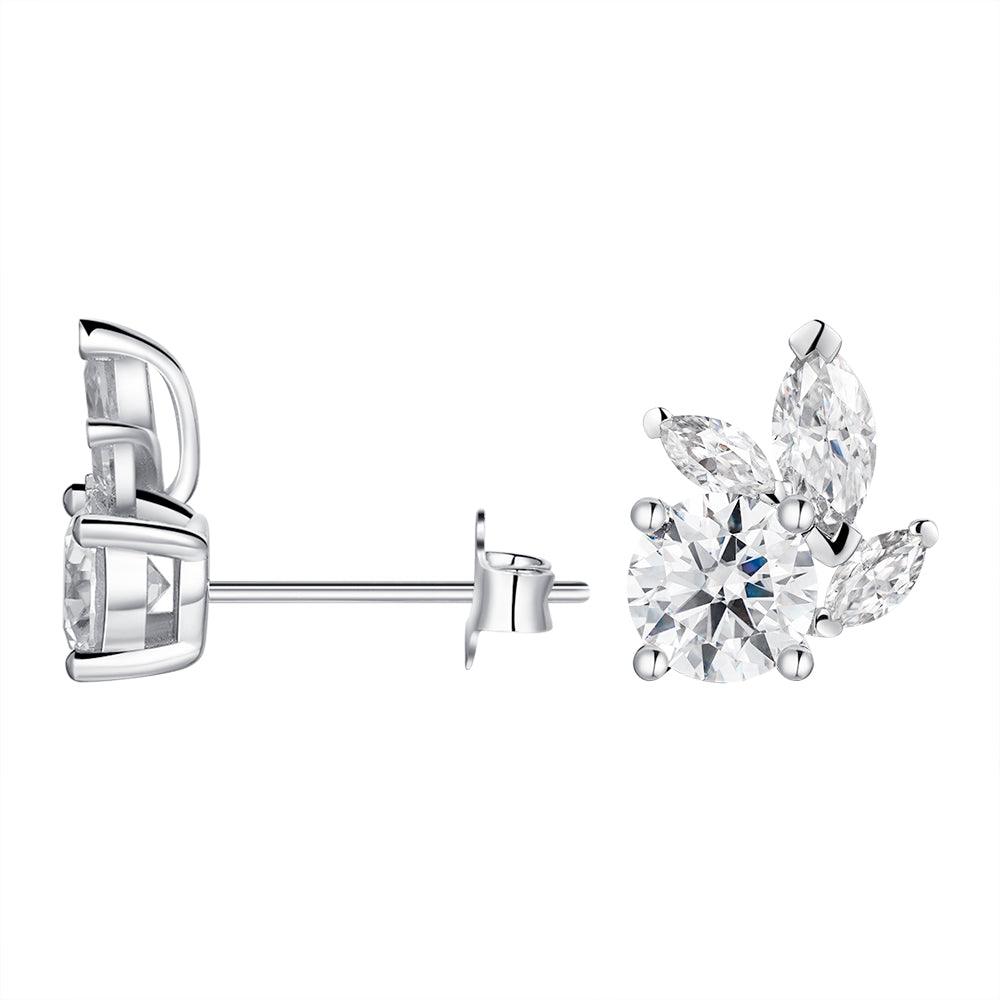 Leafy Luster Green Moissanite Stud Earrings for Women - 14K Gold Plated Hypoallergenic Earrings - Perfect for Weddings, Parties & Everyday Elegance