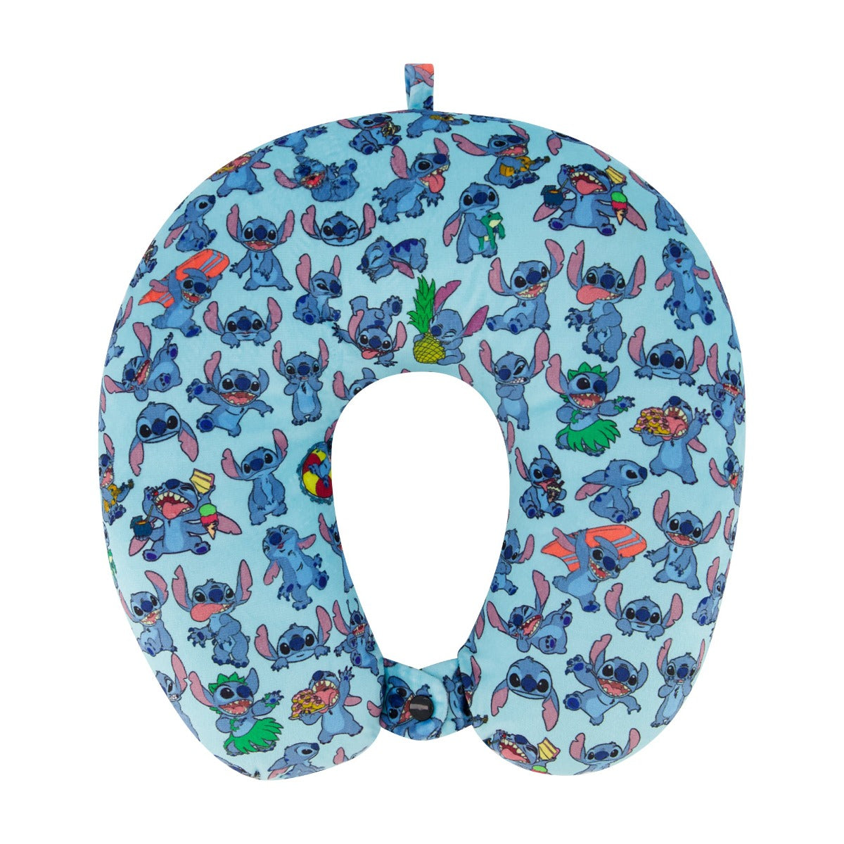 Stitch Kids Travel Neck Pillow - Soft Light Blue Comfort for Airplane, Car & Nap Time - Disney Lilo & Stitch Inspired Support for Children