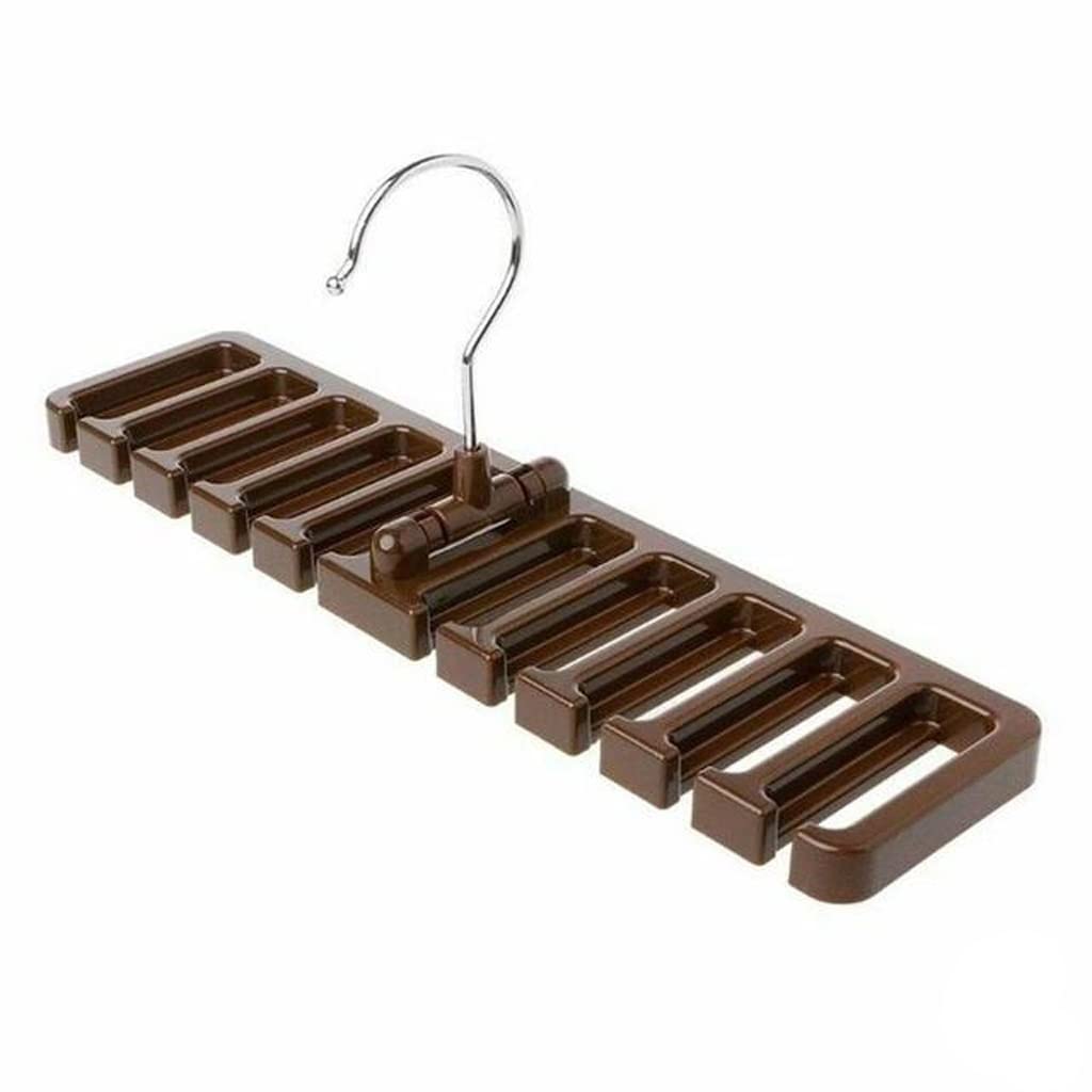 Rotating Belt & Scarf Organizer Rack - Multifunctional Closet Hanger for Wardrobe Storage | Space-Saving Home Organization Solution | Perfect for Ties, Belts & Accessories (Brown)