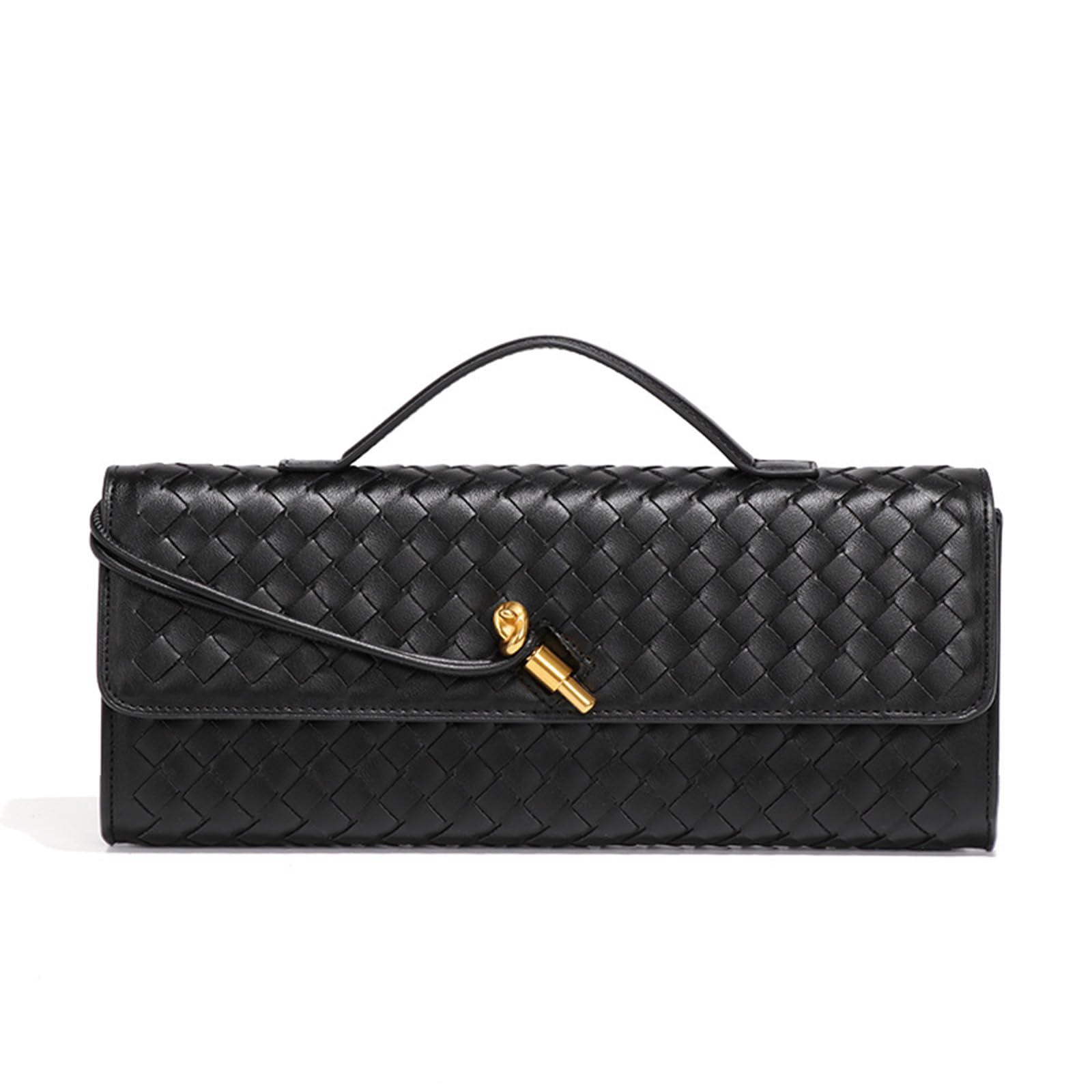 Stylish Vegan Leather Woven Clutch Handbag for Women - Elegant Evening & Crossbody Purse for Parties, Weddings & Date Nights