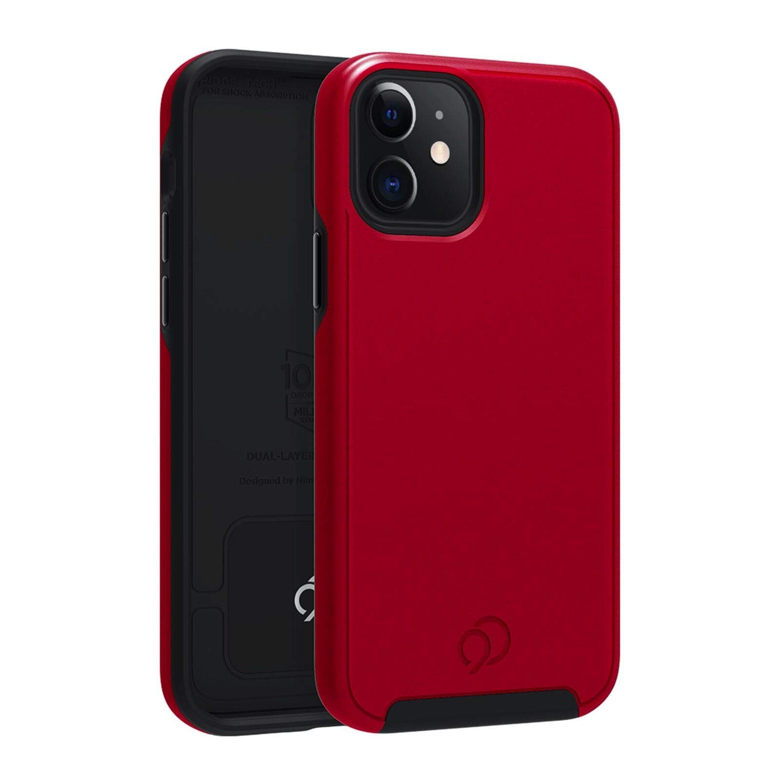 Nimbus9 Cirrus 2 Protective Case for iPhone 12 & iPhone 12 Pro - Crimson Red | Slim Fit Shockproof Cover with Raised Edges | Perfect for Daily Use, Travel & Outdoor Activities
