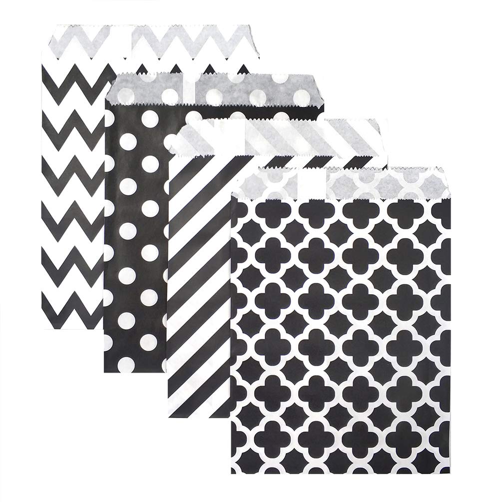 200 Pcs Black Polka Dot Candy Buffet Bags 5x7 inch - Small Cookie & Treat Bags for Wedding, Birthday Party Favors - Perfect for Candy Buffets, Dessert Displays & Party Decorations