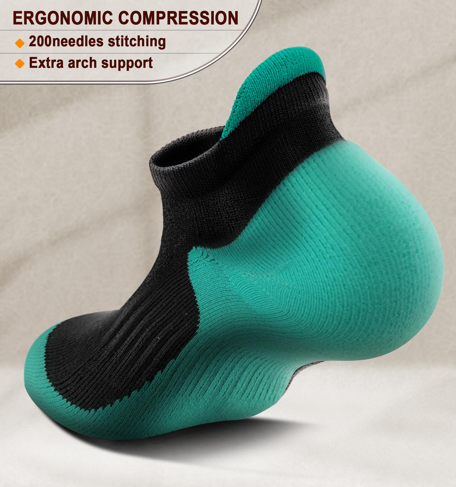 BULLIANT Women's Athletic Socks 6-Pack - No Show Cushioned for Running & Walking with Arch Support - Gym & Daily Wear