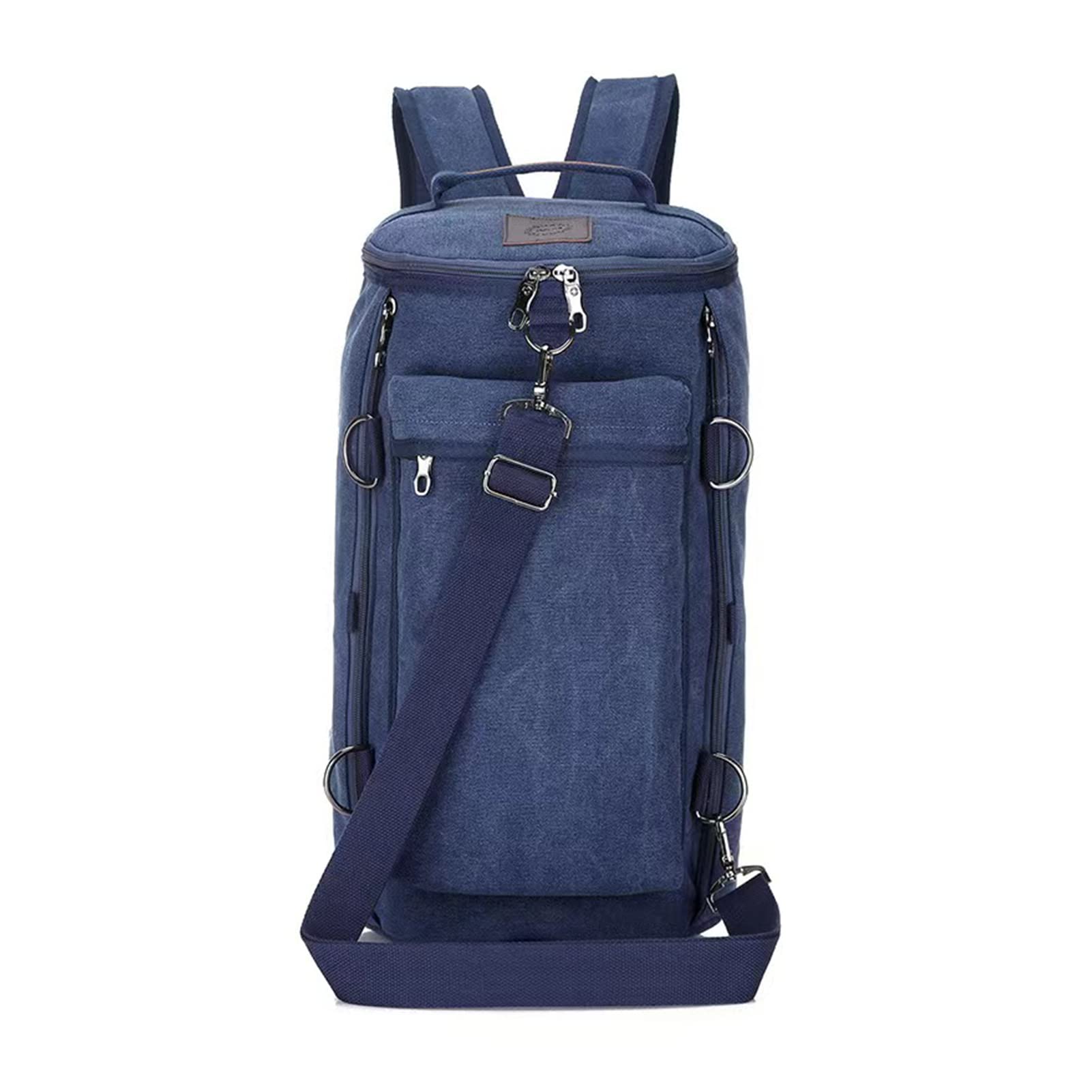 WENICER Canvas Travel Backpack - Convertible Carry On Luggage for Men & Women (Blue) - Perfect for Commuting & Weekend Trips